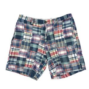 J. Crew Mens Patchwork Plaid Madras‎ Shorts Size 34